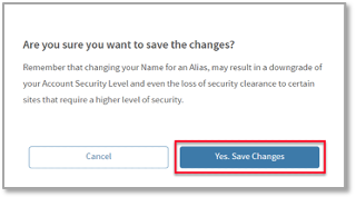 A screenshot of the confirmation screen