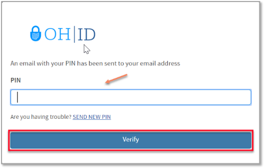A screenshot of the pop-up to verify email address screen